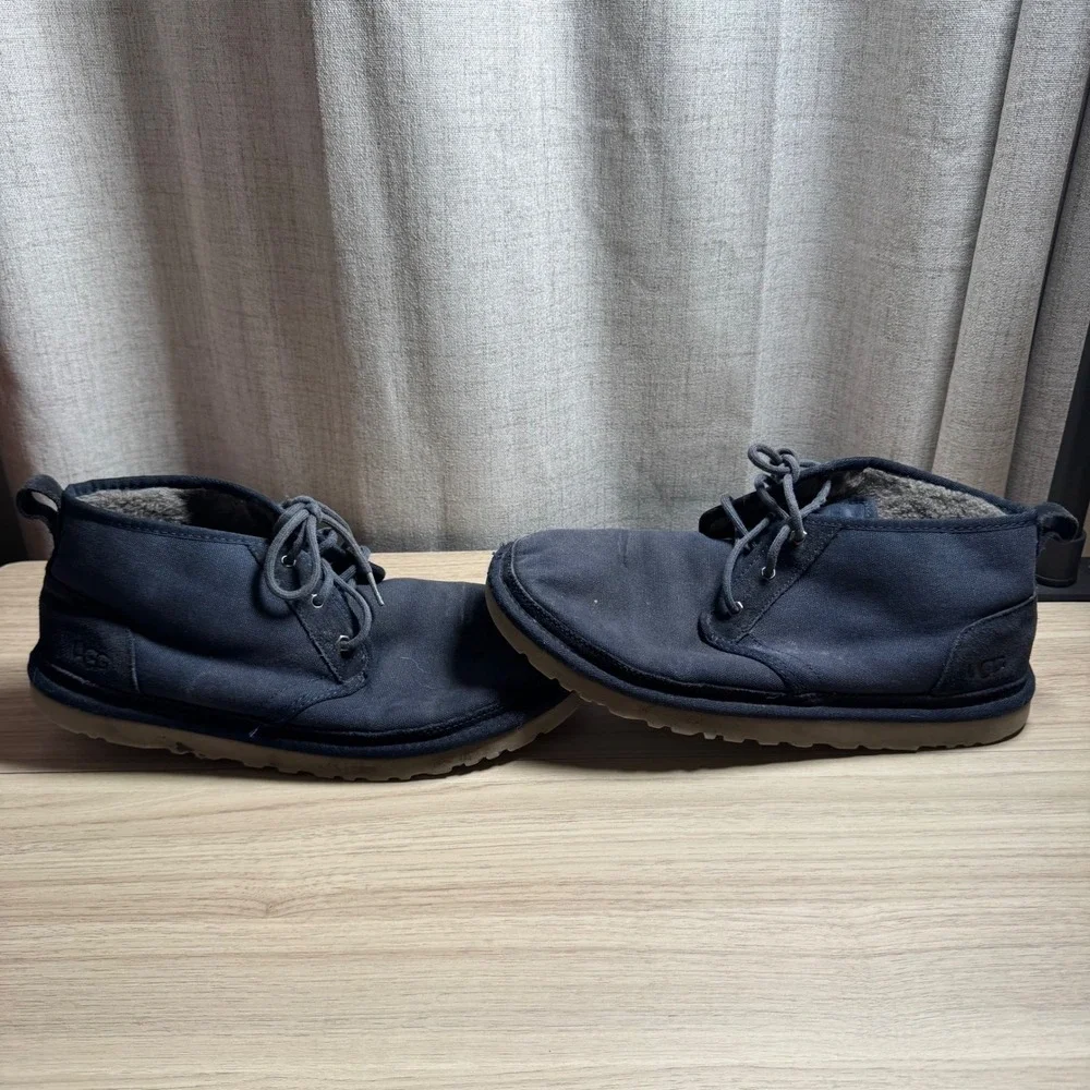 UGG Neumel Canvas Chukka Boots Mens 13 Navy Blue Good Condition 1118264